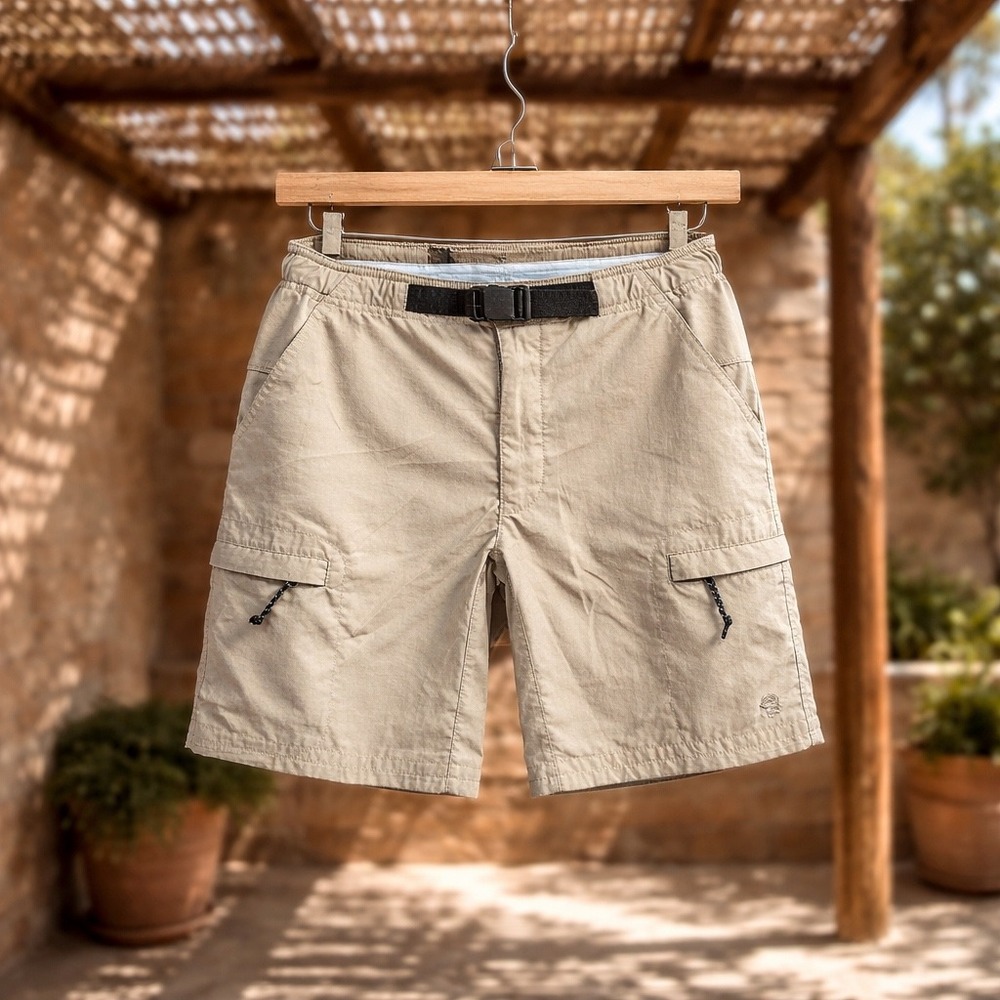 Mountain Hardwear Mesa Short Womens 6 Tan Nylon Hiking Cargo Adjustable OL2194